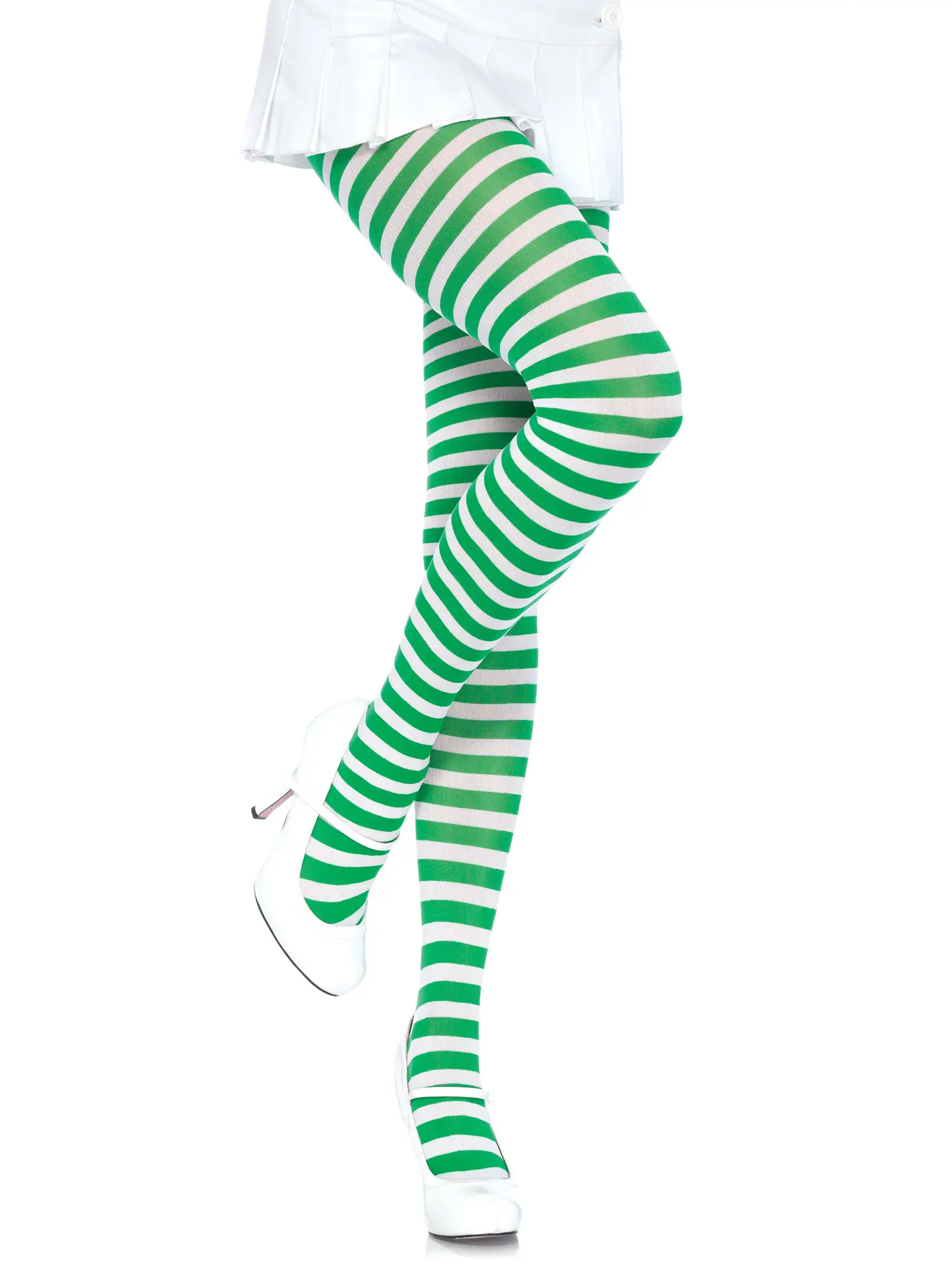 Jada Striped Women's Tights White Green