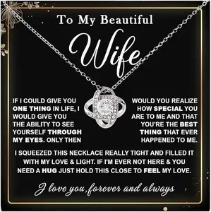 Romantic Gifts for My Wife with Message, To My Wife Necklace, Valentine's Gifts for Wife, Valentine's Gift for Wife, Anniversary Gift Ideas for Wife