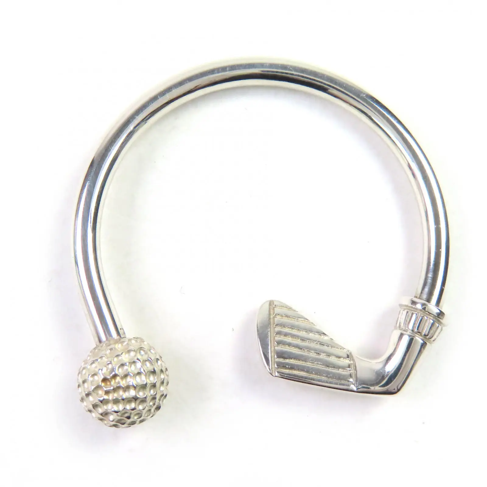 Pre-owned Tiffany & Co. Sterling Silver 925 (Ag925) Small Leather Goods Tiffany&Co. Golf motif SV925 Key Ring