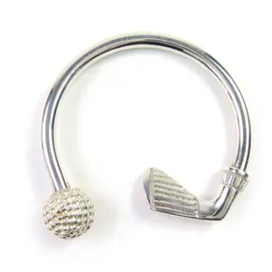 Pre-owned Tiffany & Co. Sterling Silver 925 (Ag925) Small Leather Goods Tiffany&Co. Golf motif SV925 Key Ring
