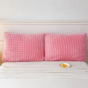 Luxurious Bubble Fleece Square Cushions, Soft and Comfortable, Warm and Insulating, High Elasticity, Washable, Plush and Full, for Bed and Sofa