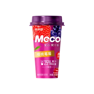 MECO Xiangpiaopiao Cherry Berry Juice Tea 400ml - 0 Fat, Refreshing Fruit Drink