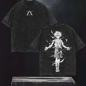 Killua Zoldyck Hunter x Hunter Graphic Tee – Retro Vintage Washed Oversized Anime Manga T-Shirt, Gift for Anime Fans LG6 W5V