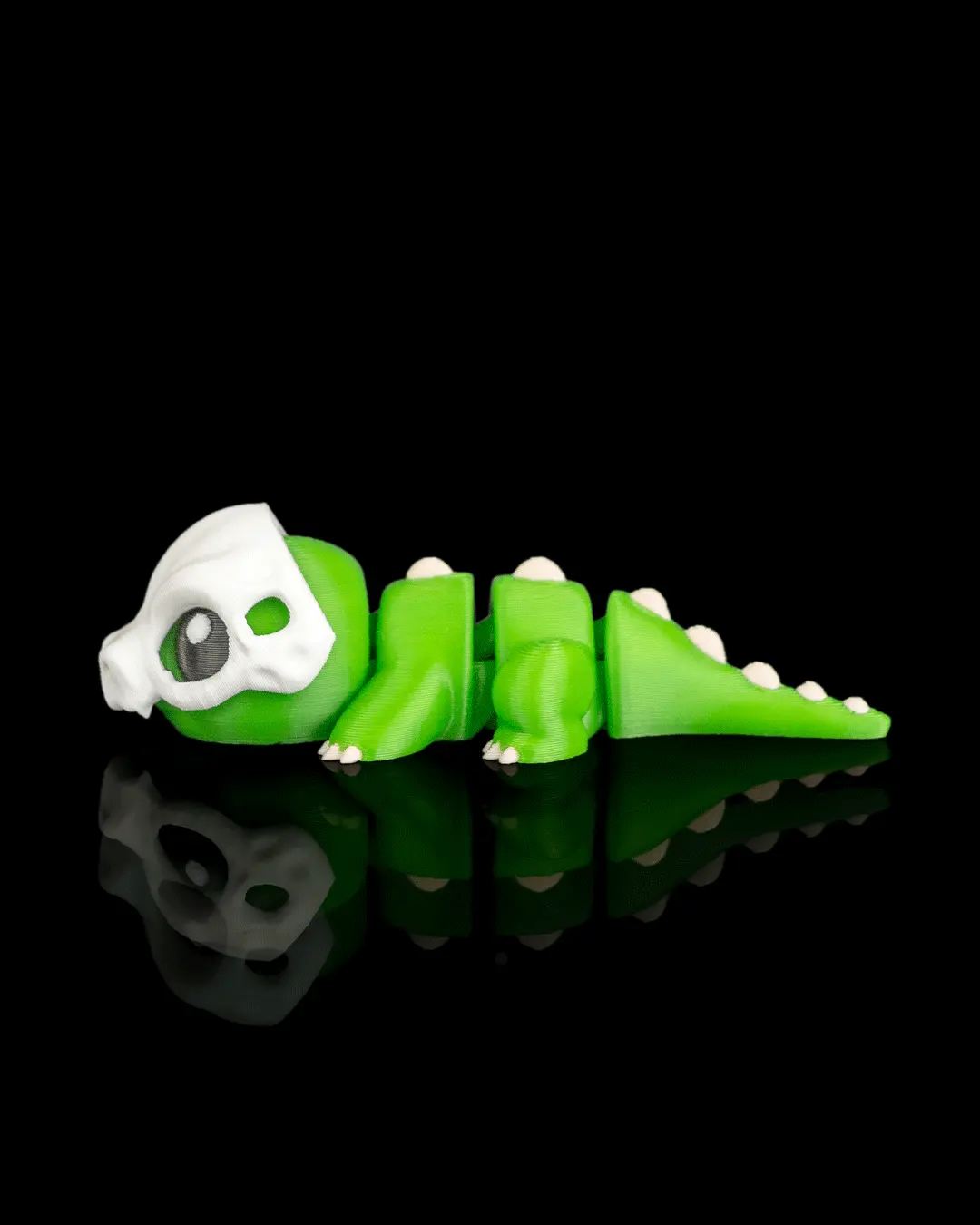 Bonehead Rex Keychain - 3D Printed Dinosaur Fashion Accessory, Playful Look, Small Size