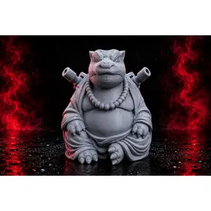 Buddha Stoise 3D Printed Collectible Statue | Zen Turtle Warrior Display Figure