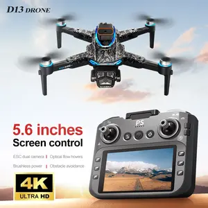 Brushless remote-controlled drone, screen controller, 4K HD dual cameras for aerial filming, flow hovering, intelligent obstacle avoidance aircraft, includes battery, black, beginner-friendly remote control toy
