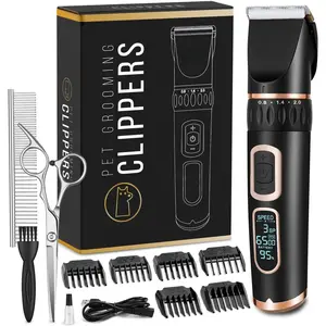 Clippers Professional Heavy Duty  Clipper 3-Speed Low Noise High Power Rechargeable Cordless Pet Tools for Small & Large Dogs Cats Pets with Thick Coats