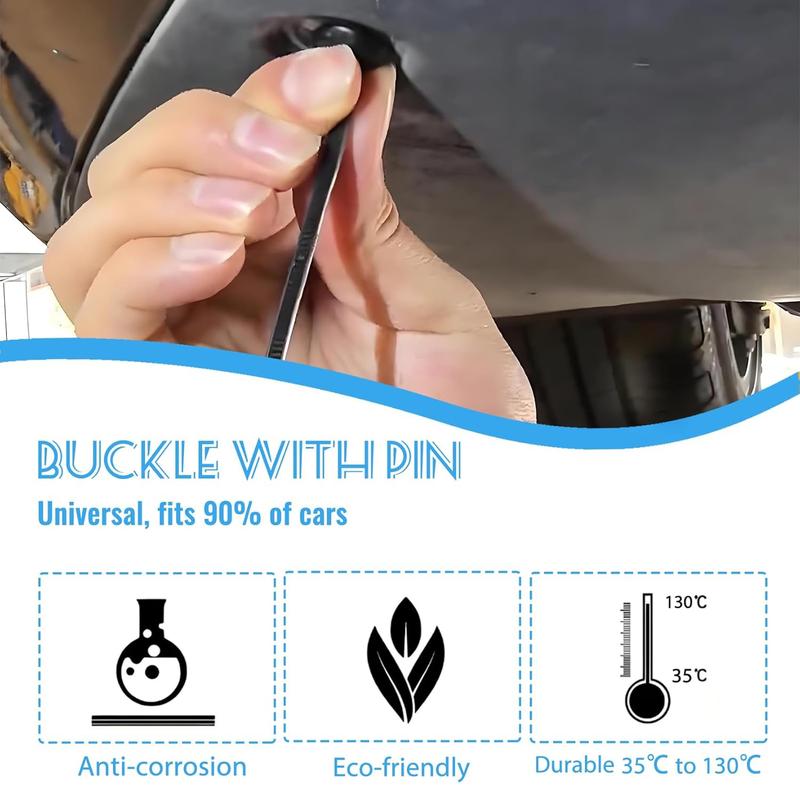 Nylon Zip Tie Wraps, Self-Locking Rivet Design, UV Resistant Cable Ties for Car Bumper & Mudguard Use, Pack of 50