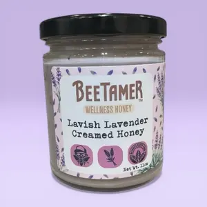 BeeTamer's Lavish Lavender Raw Creamed Honey with Lavender Flavor