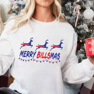 Merry Billsmas Funny Football Sweatshirt, Buffalo Football Christmas Crewneck, Christmas Football Fan Shirt, Bills Mafia Shirt
