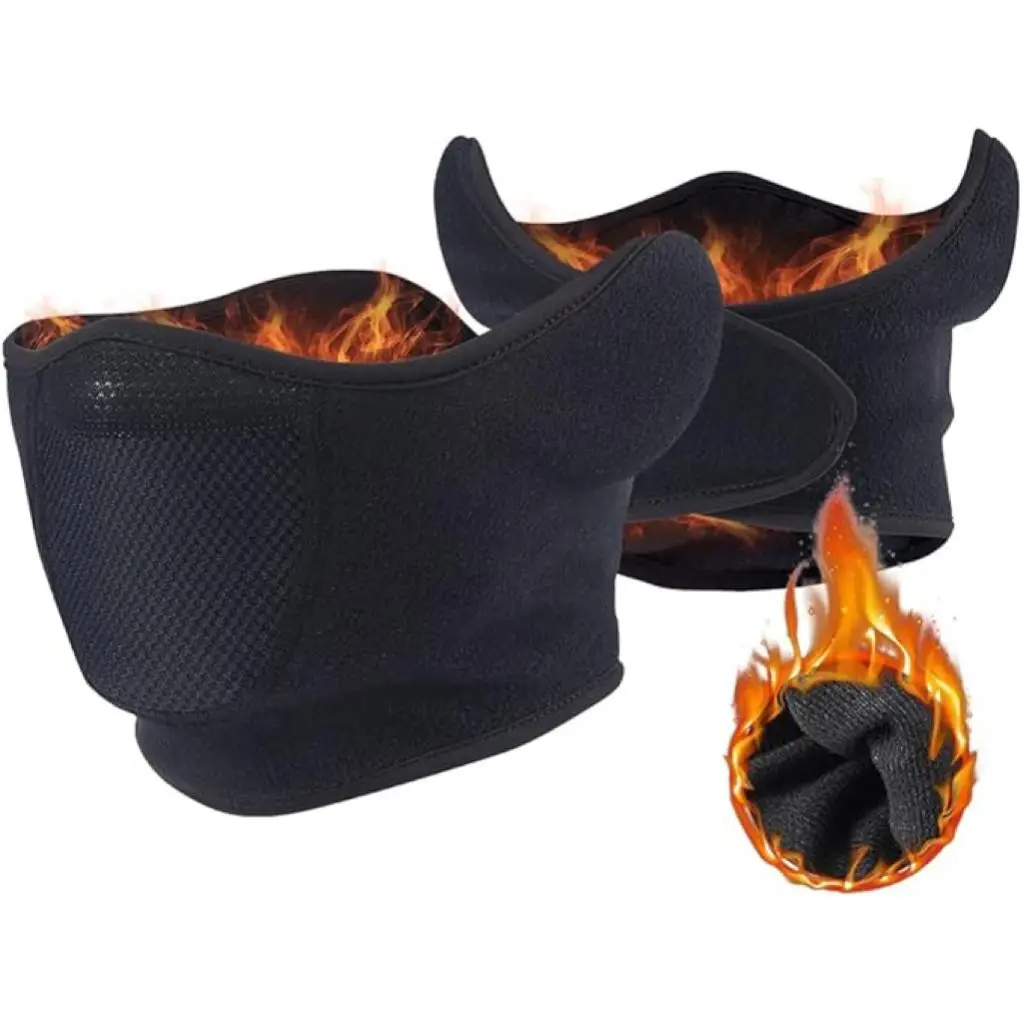 Winter Warm Face Mask & Ear Cover, 2 Counts/set Windproof & Cold-proof Face Cover, Outdoor Sports Face Protector for Motorcycle Riding, Skiing, Hiking