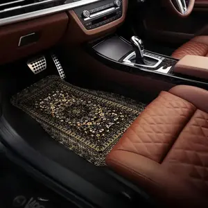 Boho Style Car Floor Mat, Non-slip Car Front & Rear Floor Mat, Fashionable Car Interior Decoration Accessories for Women & Men, Car Mats