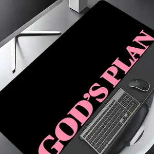God's Plan Minimalist Pink Design Extra Large Gaming Mouse Pad, Non Slip Mousepad,Aesthetic Desktop Drotection Pad,Washable Rubber Pad Non-Slip Lock Edge Multi-Size Mouse Pad Suitable For Home Office,Good Gift for Family and friends