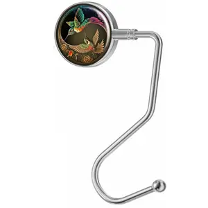 Hummingbird Pattern Purse Hook, Metal Coating Purse Table Hook, Home Organizer for Home Office