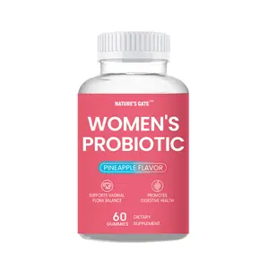 NATURE'S GATE Feminine Probiotics Gummies- All in One Solution with Slippery Elm and Probiotic Blend for Women’s pH Balance -Pineapple Gummies 60 Count probiotics women