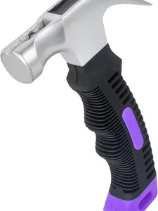 Small Claw Hammer - Mini Hammer for Women&Kids, Camping Hammer, Stubby Tack Hammer, Nail Hammer with Magnetic (Purple)