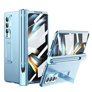 360° Magnetic Hinge Casing for Samsung Galaxy Z Fold 3/4/5 5G/6/7 Cellphone, Tempered Glass Screen Protector, S Pen Compatibility, Handheld Devices Accessory, Protective Holder