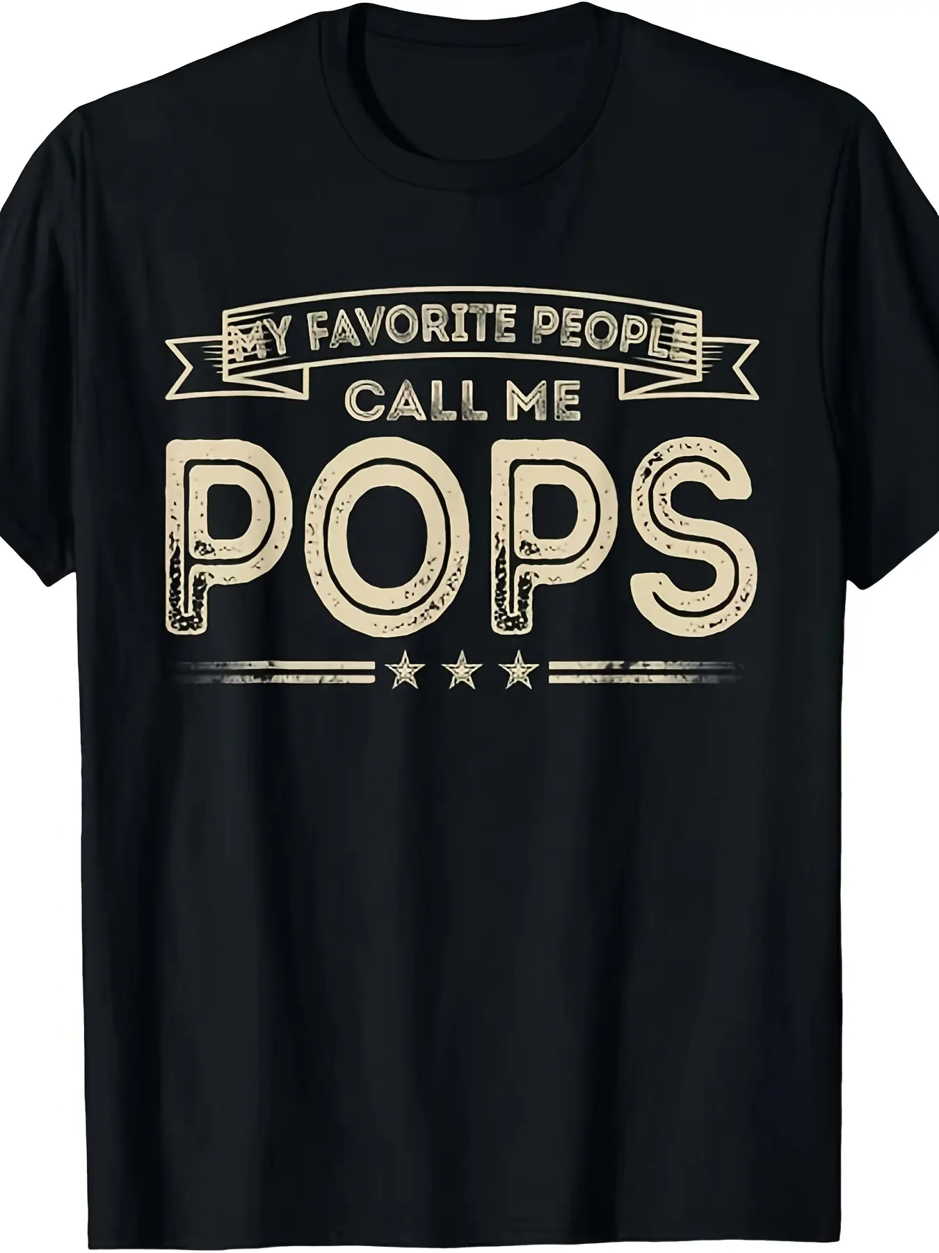 Funny _Call Me Pops_ Dad  Grandpa T-Shirt - 220gsm unisex soft cotton short sleeve t shirt, vintage graphic casual tee for men women teens, perfect birthday holiday gift for camping travel gym daily street casual wear