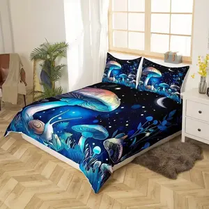 Three-Piece Duvet Set, Soft Breathable Polyester Fiber Bedding, Zippered Closure, All-Season Use, No Comforter Included, Bedroom Essentials, Soft Bedding Sets