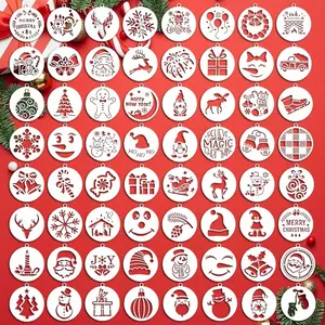 64 Pcs Christmas DIY Stencil Templates for Kids, Easy Clean Watercolor Tracing Paper, Perfect for Holiday Crafts & Art Projects