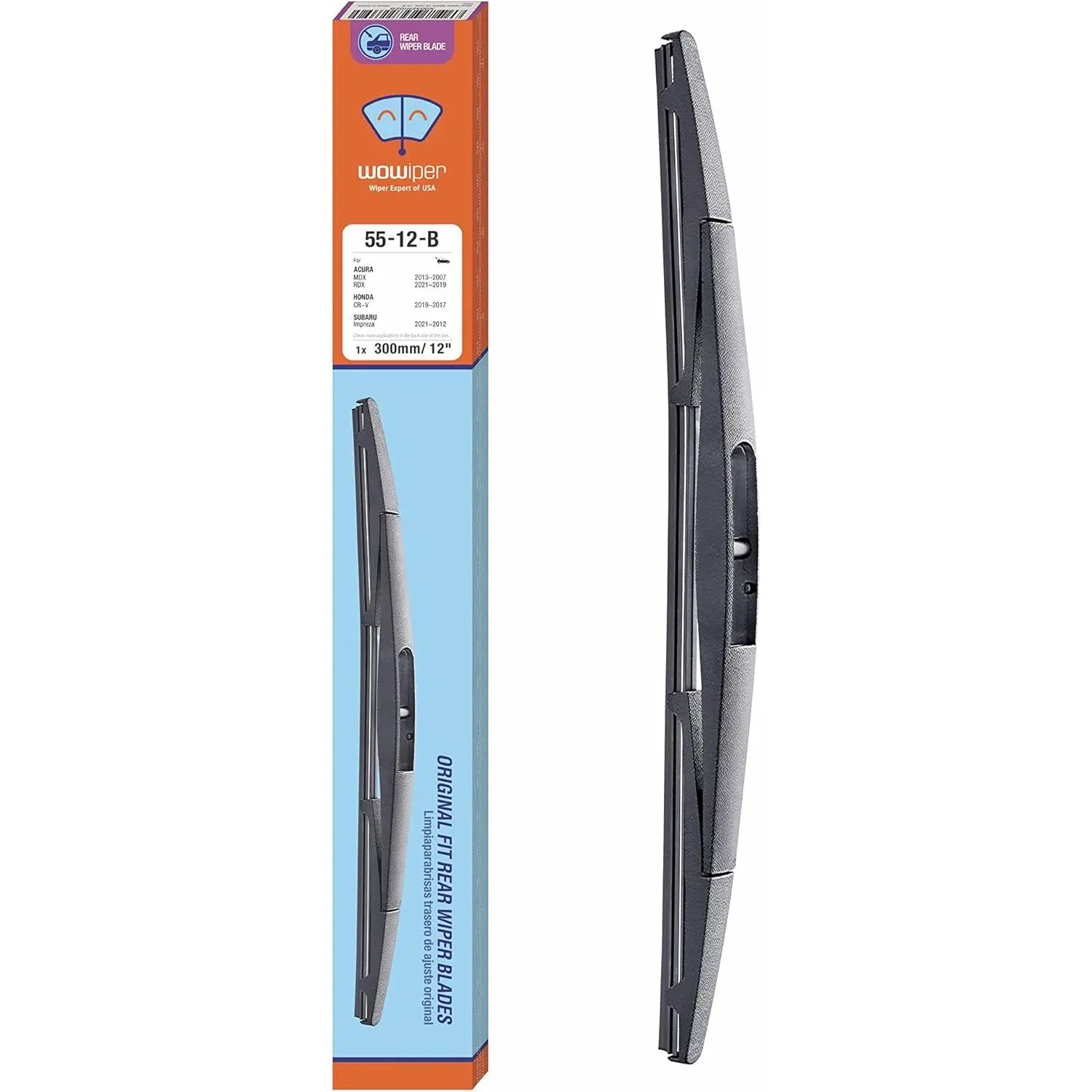 OEM 12 Inch Rear Wiper Blade Replacement for Honda CRV 2022-2017 Element 2011-2003 /Jeep Wrangler 21-18 /Outlander 20-07/Nissan Pathfinder 12-04 All-Seasons Windshield Wiper Blade（12-B）