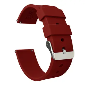 Crimson Red Quick Release Silicone Rubber 20mm Watch Band