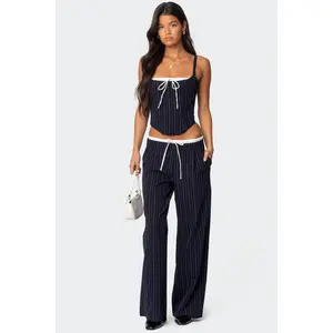 Pinstripe Peekaboo Drawstring Pants