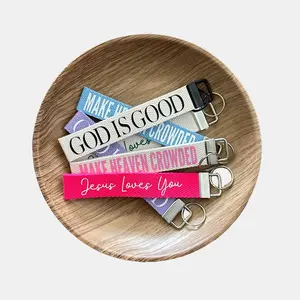 Christian Trendy Keychain Wristlet, ivory band wristlet, bible verse keychain, make heaven crowded, keychain wristlet, trending wristlet  keychains