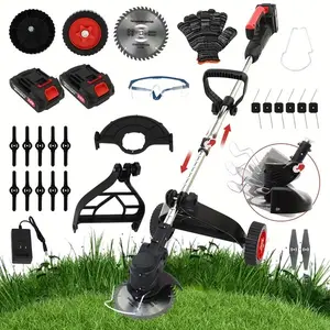 24V Cordless Weed Trimmer with 2 Lithium Batteries, Electric Grass Cutter with 3 Blade Types, Lightweight Lawn Edger for Yard, Garden & Outdoor Use, Holiday Gift for Homeowners