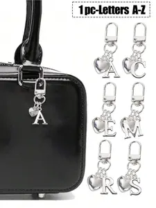 Personalized Heart-Shaped Pendant, Can Be Engraved With Initial, Heart-Shaped Keychain, Customized Bag Charm, Gift, Keychain