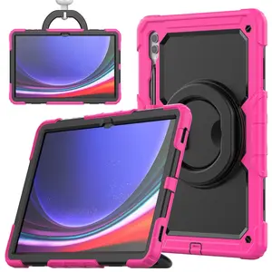Shockproof Tablet Case with Shoulder Strap, Adjustable Stand Tablet Protective Cover, Tablet Casing, Tablet Accessories Compatible with Samsung Tab S10+/S9+/S9 FE+/S10/S9/S8 Ultra