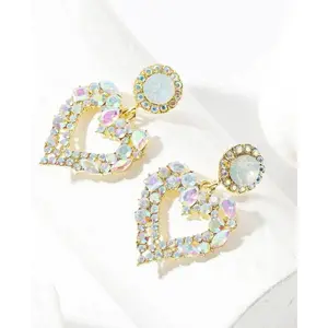 Iridescent Heart Gemstone Earrings | URBAN ECHO SHOP