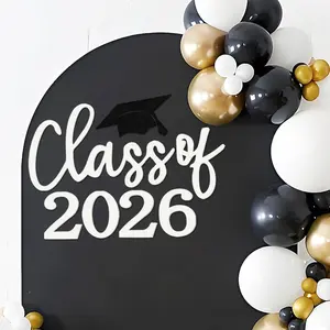 Class of 2026 Sign for Backdrop - Felt Class of 2026 Congrats Grad Decal Sign for Graduation Balloon Arch Backdrop Grad Party Decorations Photo Props
