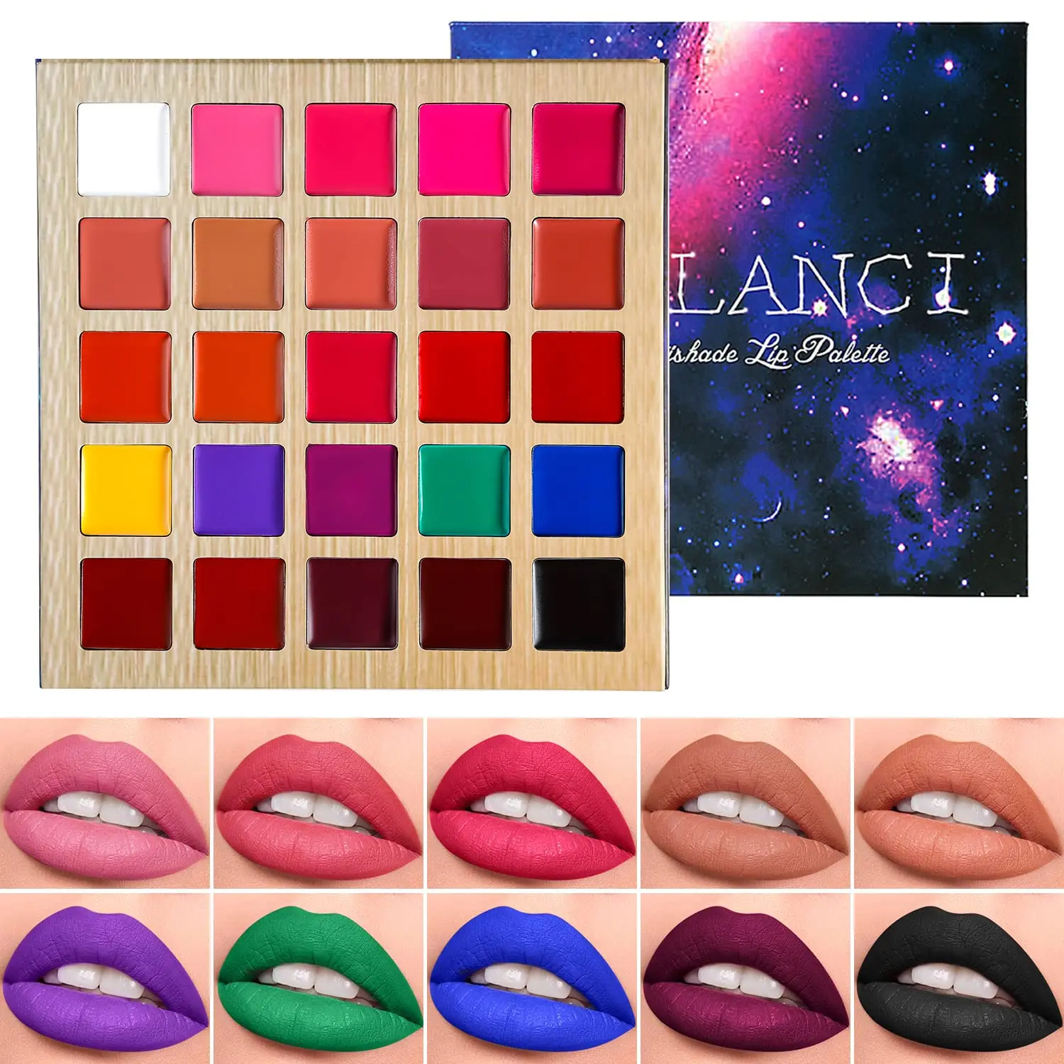 25-Color Pigmented Lipstick Palette with Assorted Lip Combos - Waterproof, Long-Lasting & Moisturizing Cosmetic for Glossy Lips, Default, Assorted Lipstick Shades, Lipgloss, Hydrating, Set
