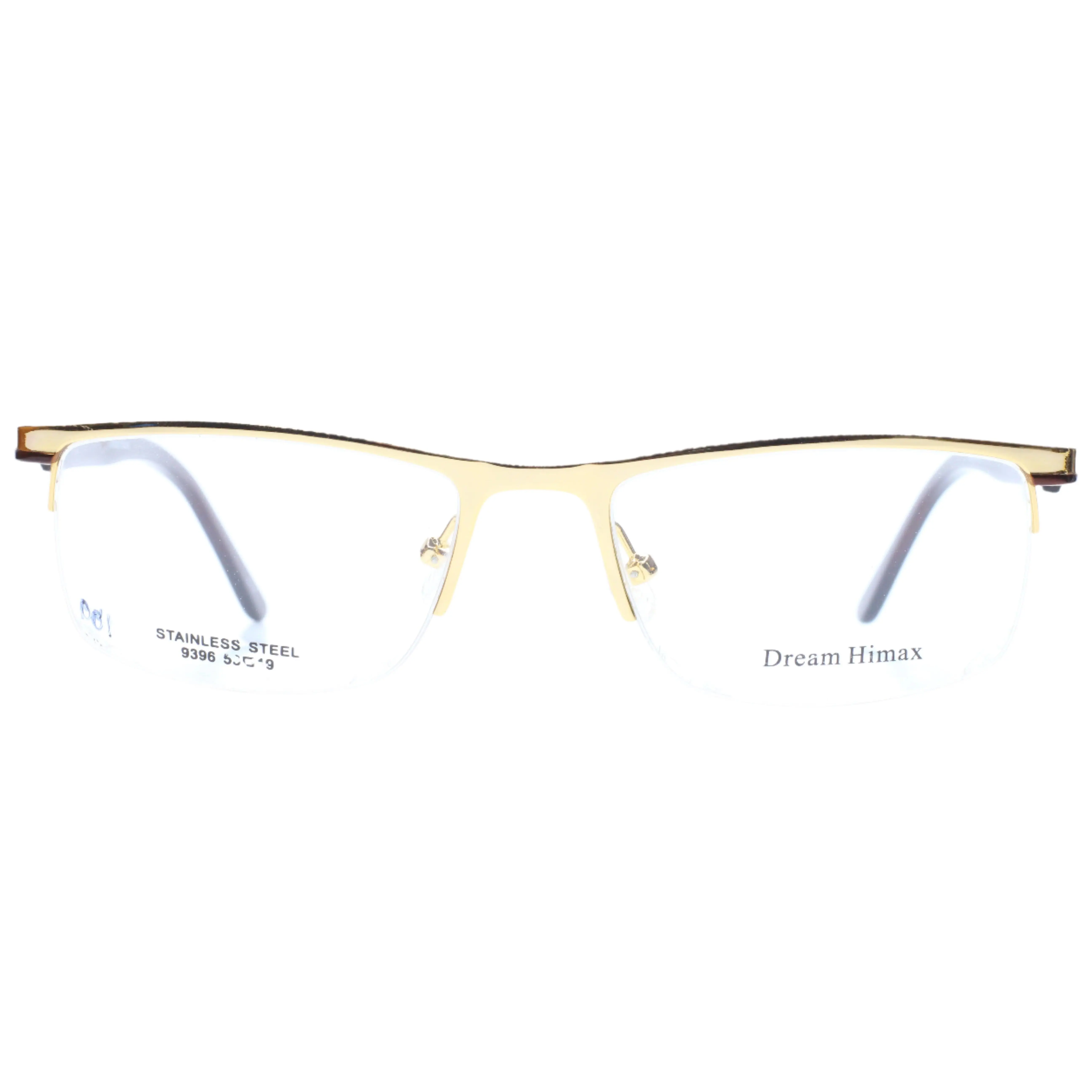 Dream Himax 9396 C34 Gold Brown Semi Rimless Italy Designer Eyeglasses -Ma