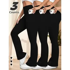 Women's High Waist Shapewear Scrunch Sports Leggings with Tummy Control, Comfortable Elastic Fit, Side Pockets Design, Casual & Sports Wear