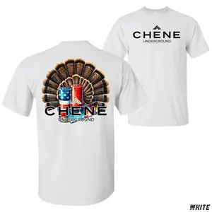 Chene Underground Turkey Hunting T-Shirt – American Flag Shotgun Shell Graphic Tee, Wild Gobbler Hunting Apparel, Patriotic Outdoor Lifestyle Shirt, Spring Turkey Season Design, Casual Everyday Wear for Men and Women