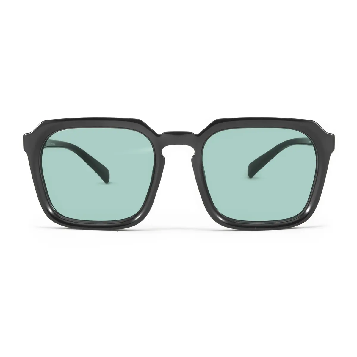 Infinit Monaco Square Sunglasses, Black Shiny + Turquoise