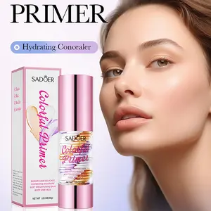 3-in-1 Color Correcting Facial Serum,Moisturizing Primer, , SPF 50 PA++ +Brightening Primer for Even Skin Tone, OilControl & Refreshing, Purple, Pink & GreenTones