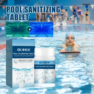 OUHOE Pool Chlorinated Tablet, Water Quality Cleaning, Odor Removal Instant Multi-Functional Effervescent Tablet plus org aqua