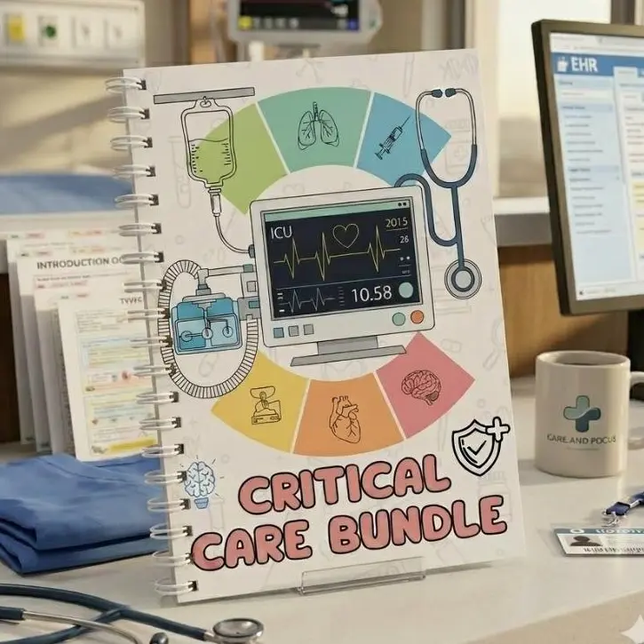 Critical Care Nursing Book, ICU Study Guide Physical Book, 115+ Pages ICU Nurse Guide,Nursing Student Gift