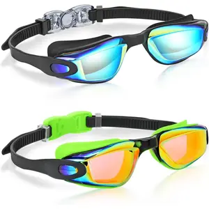 Kids Swim Goggles, Pack of 2 Swimming Goggles for Children Boys & Girls Age 3-14 gumball glasses Anti-Fog UV anti-uv scuba dive
