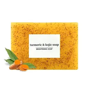 Turmeric & Kojic Acid Soap Bar - Natural Skin Brightening Facial Cleanser & Body Wash - Fade Dark Spots & Even Skin Tone - Rich Lather for Men & Women
