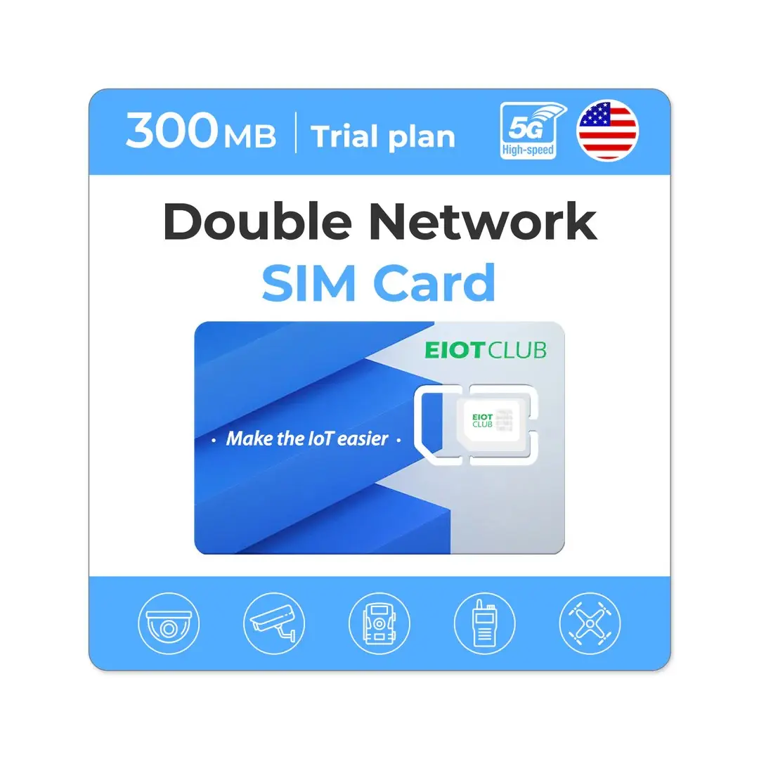 EIOTCLUB 300MB LTE Prepaid SIM Card for USA AT&T/T-Mobile - 30 Days Data Only Service for Smartphones GPS Trail Cameras & More - Easy Setup 3 Sizes Ce
