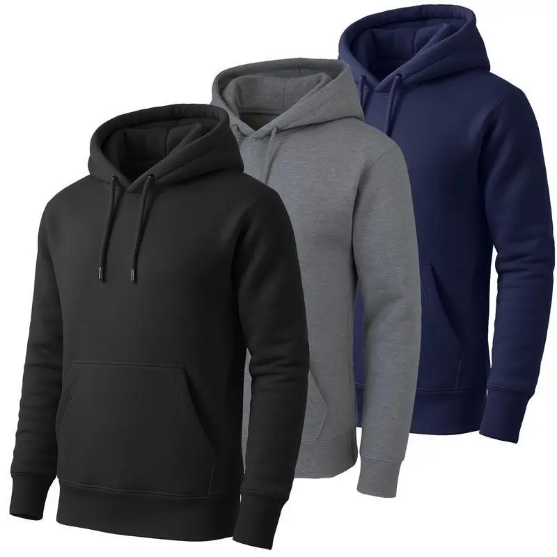 Men's 3 Pack Heavyweight Fleece Lined Zip & Pullover Hoodies Menswear Plain Men's 3 Pack Heavyweight Fleece Lined Zip & Pullover Hoodies Menswear Plain