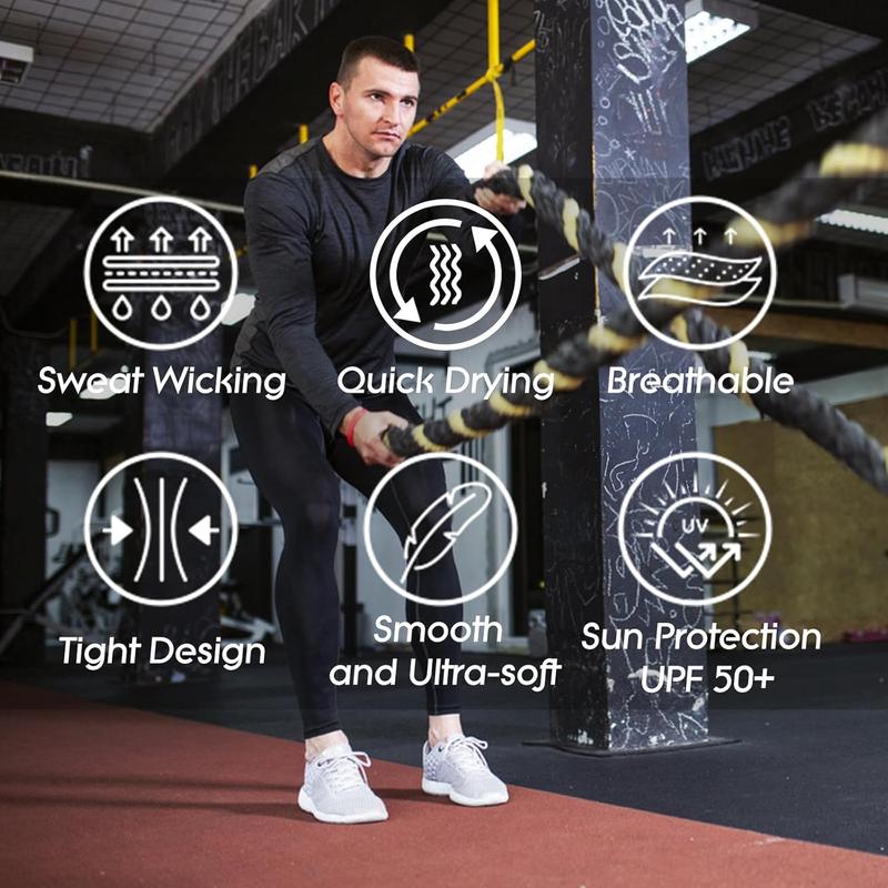 Men's Compression Pants with Pockets, Athletic Leggings Baselayer Workout Tights for Running Yoga Gym Basketball