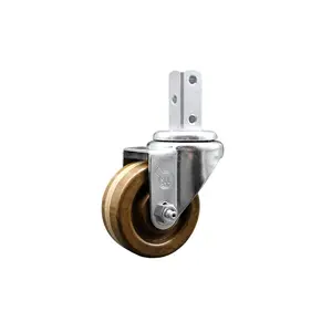 212 MAIN SCC-SQ20S314-PHSHT-34 Swivel Square Stem Caster with 3x1.25 in. Brown High-Temperature Phenolic Swivel Wheels, 0.75x2 in. Square Stem, 3x0.26 in. Diameter Mounting Holes