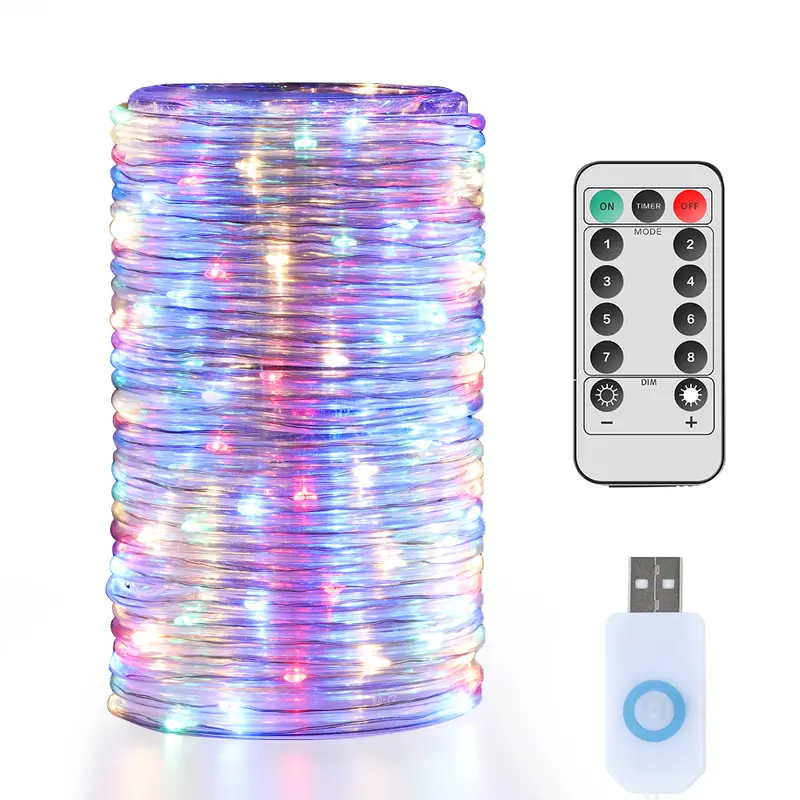 LED Rope Lights Outdoor, LED String Lights Indoor with Remote, Fairy Lights for Outside Garden Party Wedding Decoration