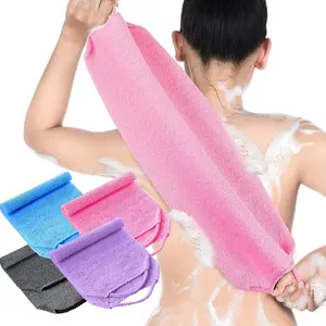 Exfoliating Back Scrubber with Handles,Concave-convex Texture Fabric,Easy to Stretch,Double-Layer Body Bathcloth Towel for Back Cleaning,Shower,Bathing,Home Spa