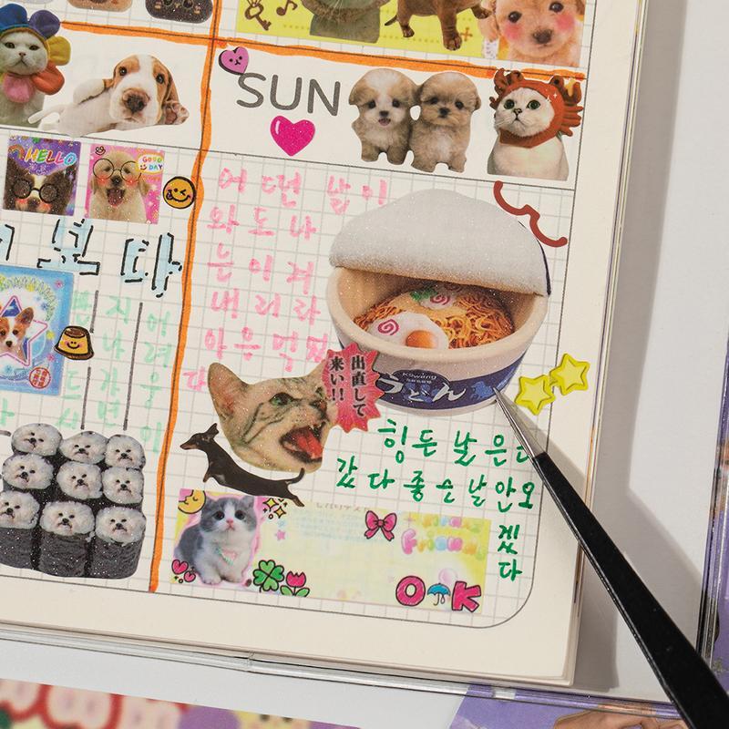 2 Styles Cute Pet Sticker Book – 30 Sheets, 800 Pcs Stickers per Style, Cat & Dog Aesthetic Stickers for Scrapbooking, Journaling, DIY Crafts, Kawaii Planner Stickers, Mother’s Day DIY Gift
